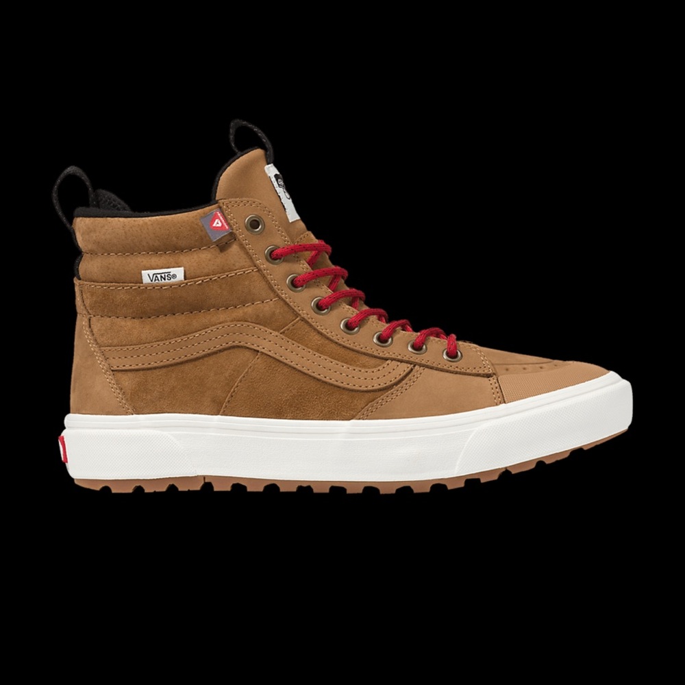 Vans Brown Suede High-Top Sneakers with Red Laces